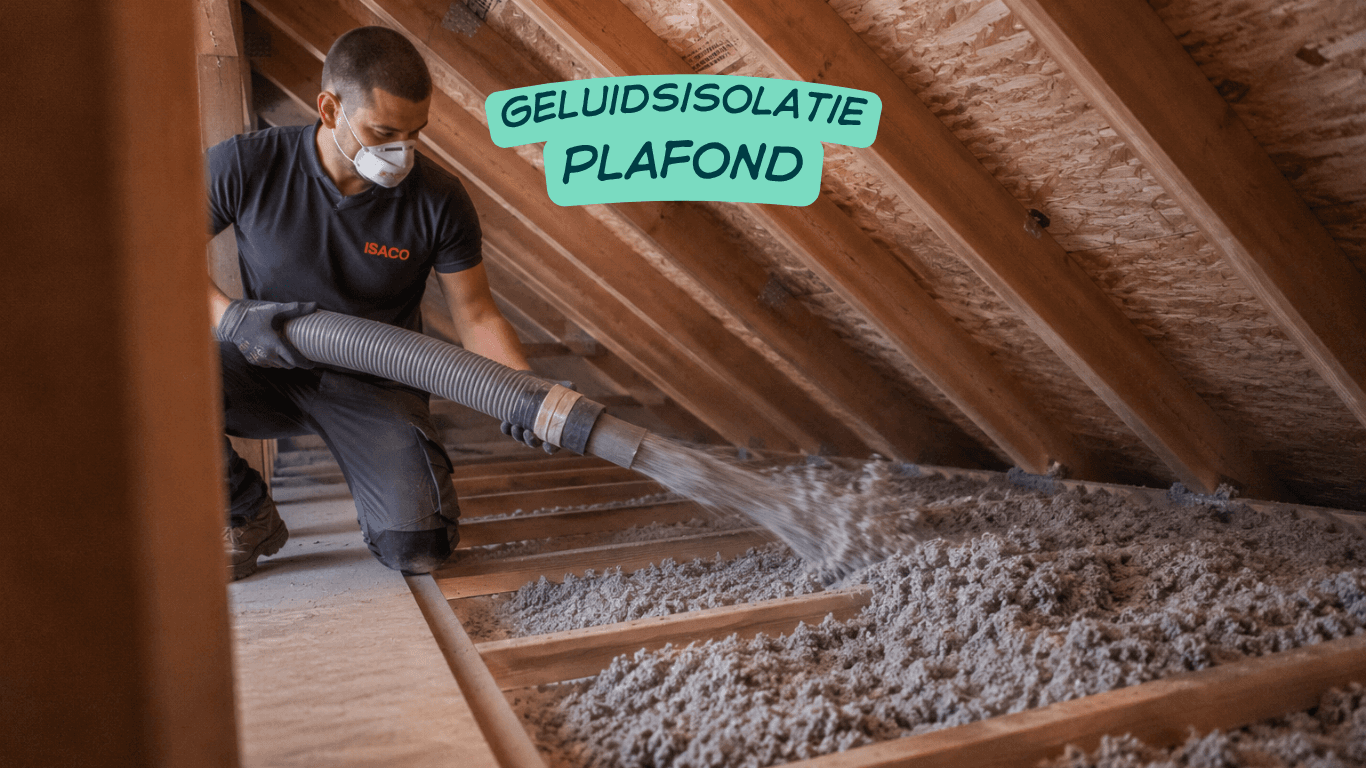geluidsisolerend plafond inblazen met cellulose vezels van isaco